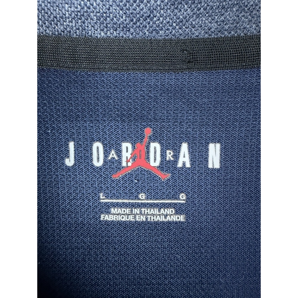 Jordan Polo Shirt Mens Large Blue Solid Jumpman Logo Jersey Knit Casual Mens - Picture 2 of 7